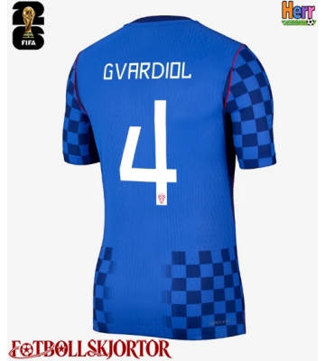 Kroatien Josko Gvardiol #4 Bortatröja VM 2026 Kortärmad